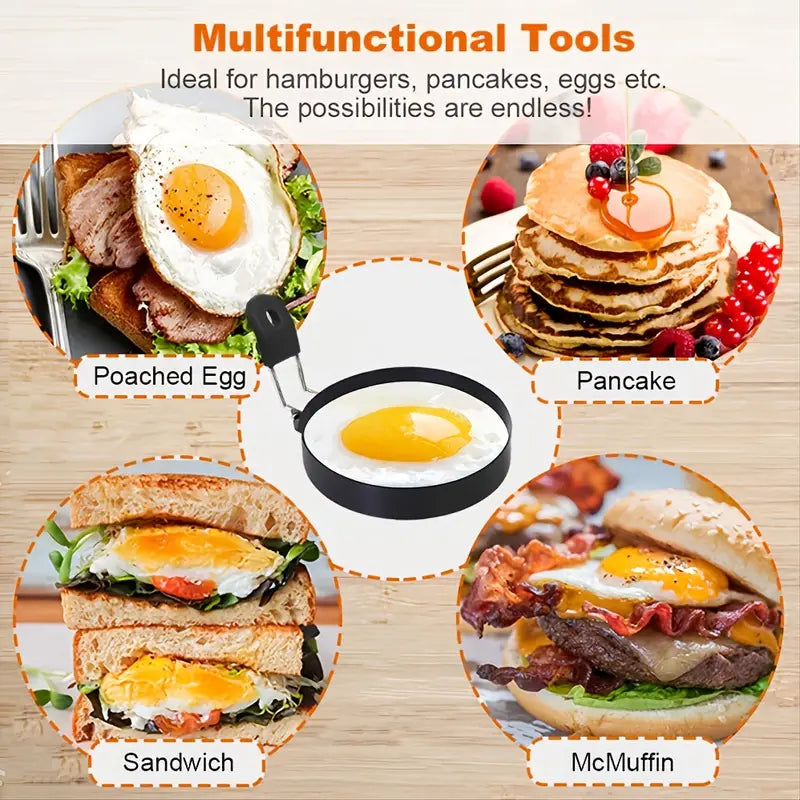 Multicolor Nonstick Egg Rings for Pancakes and Burgers